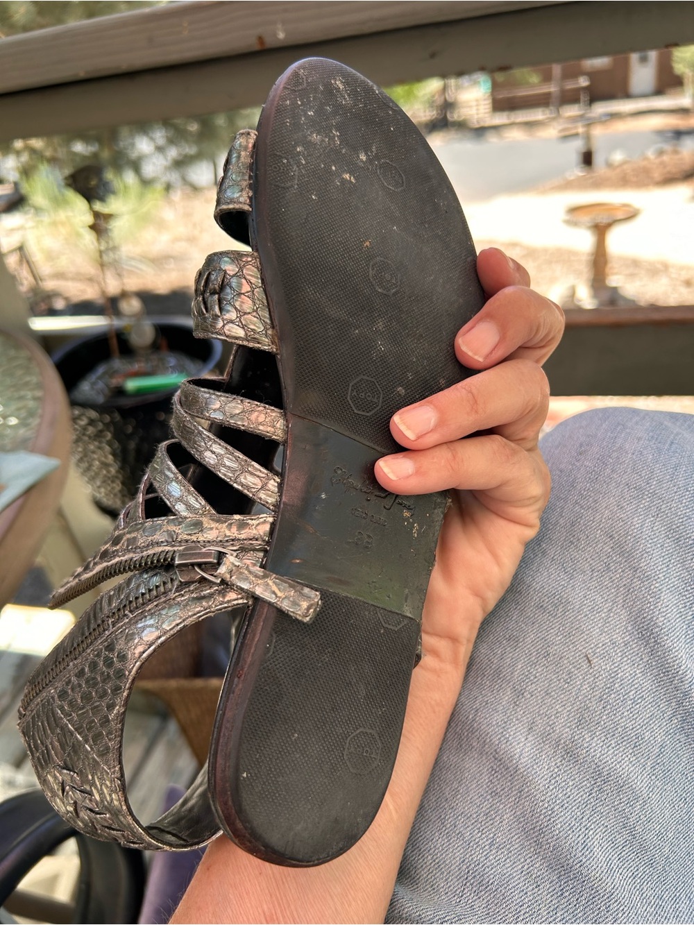 Elizabeth and James metallic, silver gladiator sandals, vintage - Picture 11 of 13